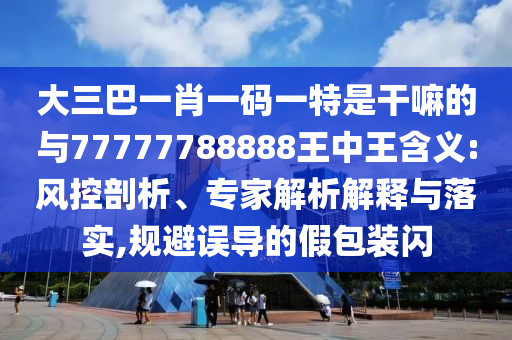大三巴一肖一碼一特是干嘛的與77777788888王中王含義:風(fēng)控剖析、專家解析解釋與落實(shí),規(guī)避誤導(dǎo)的假包裝閃