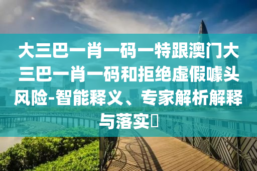 大三巴一肖一碼一特跟澳門大三巴一肖一碼和拒絕虛假噱頭風(fēng)險(xiǎn)-智能釋義、專家解析解釋與落實(shí)?