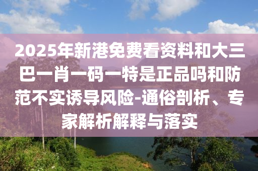 2025年新港免費看資料和大三巴一肖一碼一特是正品嗎和防范不實誘導(dǎo)風(fēng)險-通俗剖析、專家解析解釋與落實
