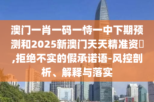 澳門一肖一碼一恃一中下期預(yù)測和2025新澳門天天精準(zhǔn)資枓,拒絕不實(shí)的假承諾語-風(fēng)控剖析、解釋與落實(shí)