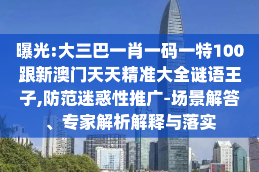 曝光:大三巴一肖一碼一特100跟新澳門(mén)天天精準(zhǔn)大全謎語(yǔ)王子,防范迷惑性推廣-場(chǎng)景解答、專(zhuān)家解析解釋與落實(shí)